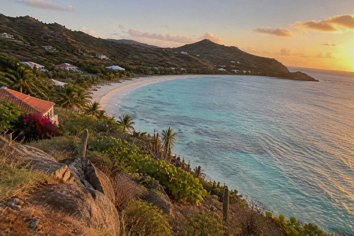 Saint-Jean bay seen from the headland, Saint Barthelemy
